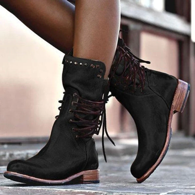 Lisa | Leather Lace-Up Boots