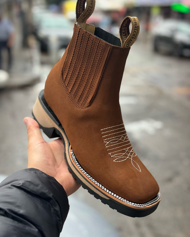 Charlotte | Cowboy-Style Leather Ankle Boot