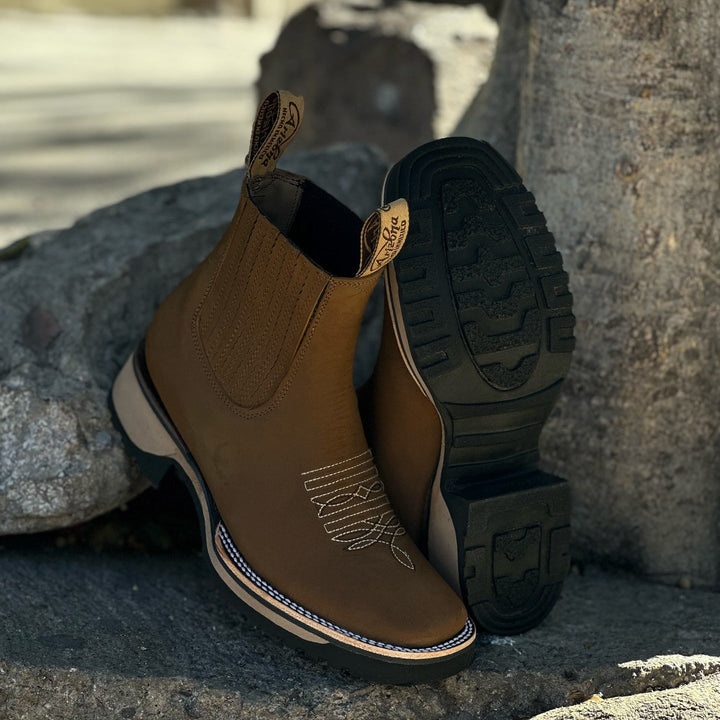 Charlotte | Cowboy-Style Leather Ankle Boot